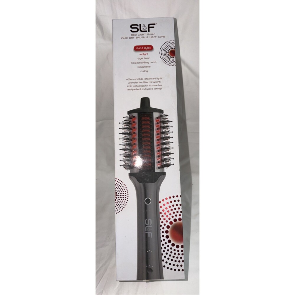 SLF Red Light Therapy 5-in-1 Ionic Dry Hair Brush & Heat Comb OPEN BOX